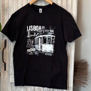 ROLY Lisboa Portugal Graphic T-Shirt Black Size L NWOT